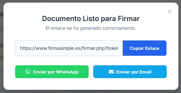 Compartir enlace de firma